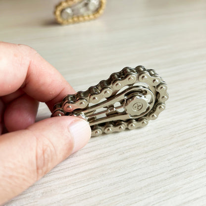 Cool Sprockets Hand Roller Fidget Chain Toys, Metal Fidget Spinner, Sensory Bike Chain Gears, EDC Novelty Anti Anxiety Hand Finger Spinner, Kinetic Desk Office Birthday Gift fro Boys Men Boyfriend